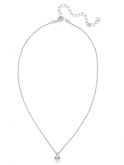 Aria Studded Pendant Necklace - NFL88PDCRY - <p>The Aria Studded Pendant Necklace features a single small round cut crystal dangling from a delicate chain, secured with a spring ring clasp. From Sorrelli's Crystal collection in our Palladium finish.</p>