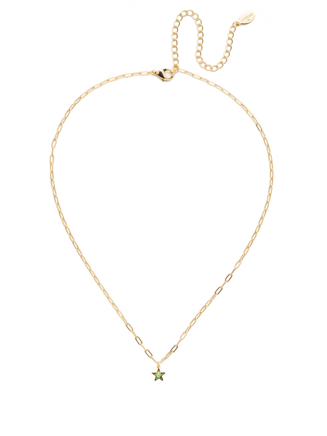 Asteria Pendant Necklace - NFL89BGETG - <p>The Asteria Pendant Necklace features a single crystal embellished star charm dangling from an adjustable chain, secured by a lobster claw clasp. From Sorrelli's Electric Green  collection in our Bright Gold-tone finish.</p>