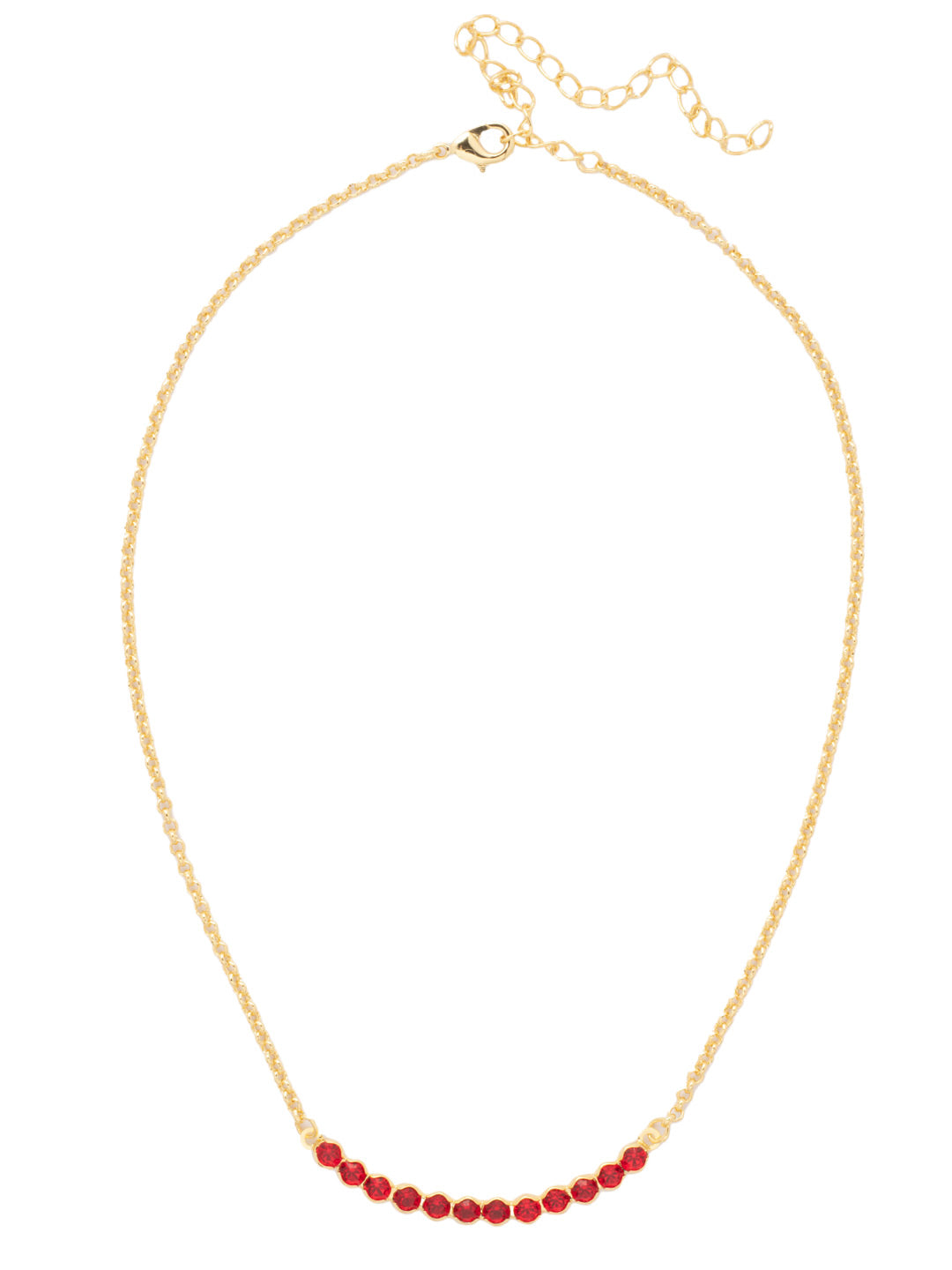 Amber Tennis Necklace - NFL8BGFIS - <p>The Amber Tennis Necklace features a line of round crystals on an adjustable chain, secured by a lobster claw clasp. From Sorrelli's Fireside collection in our Bright Gold-tone finish.</p>