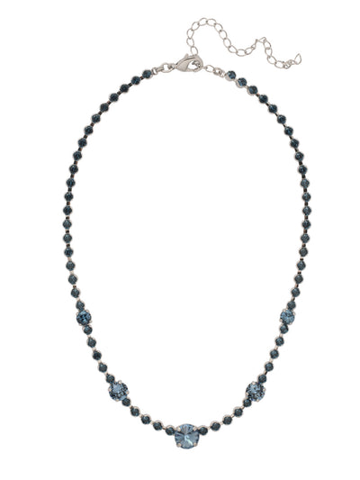 Hazel Tennis Necklace - NFL9PDASP - <p>The Hazel Tennis Necklace features an adjustable crystal embellished chain with round and rivoli cut accent crystals, secured with a lobster claw clasp. From Sorrelli's Aspen SKY collection in our Palladium finish.</p>