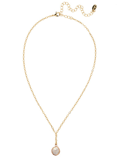 Penny Pearl Pendant Necklace - NFM19BGMDP - <p>The Penny Pearl Pendant Necklace features a single freshwater coin pearl dangling from an adjustable Y chain secured with a lobster claw clasp. From Sorrelli's Modern Pearl collection in our Bright Gold-tone finish.</p>