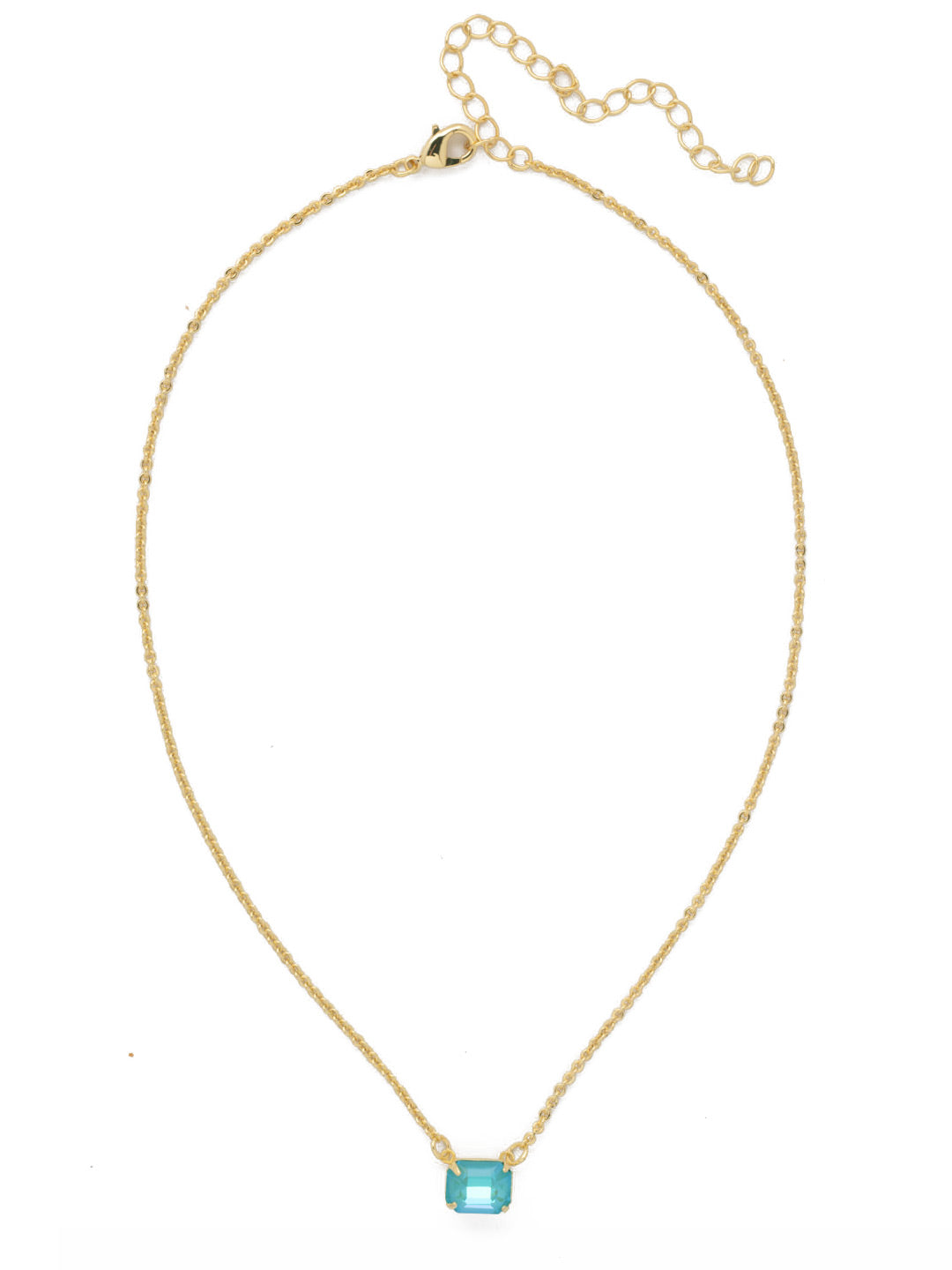 Octavia Single Crystal Pendant Necklace - NFM30BGPRT - <p>The Octavia Single Crystal Pendant Necklace features a single horizontal emerald-cut crystal on an adjustable chain, secured with a lobster claw clasp. From Sorrelli's Portofino collection in our Bright Gold-tone finish.</p>