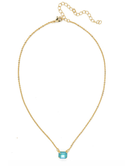 Octavia Single Crystal Pendant Necklace - NFM30BGPRT - <p>The Octavia Single Crystal Pendant Necklace features a single horizontal emerald-cut crystal on an adjustable chain, secured with a lobster claw clasp. From Sorrelli's Portofino collection in our Bright Gold-tone finish.</p>