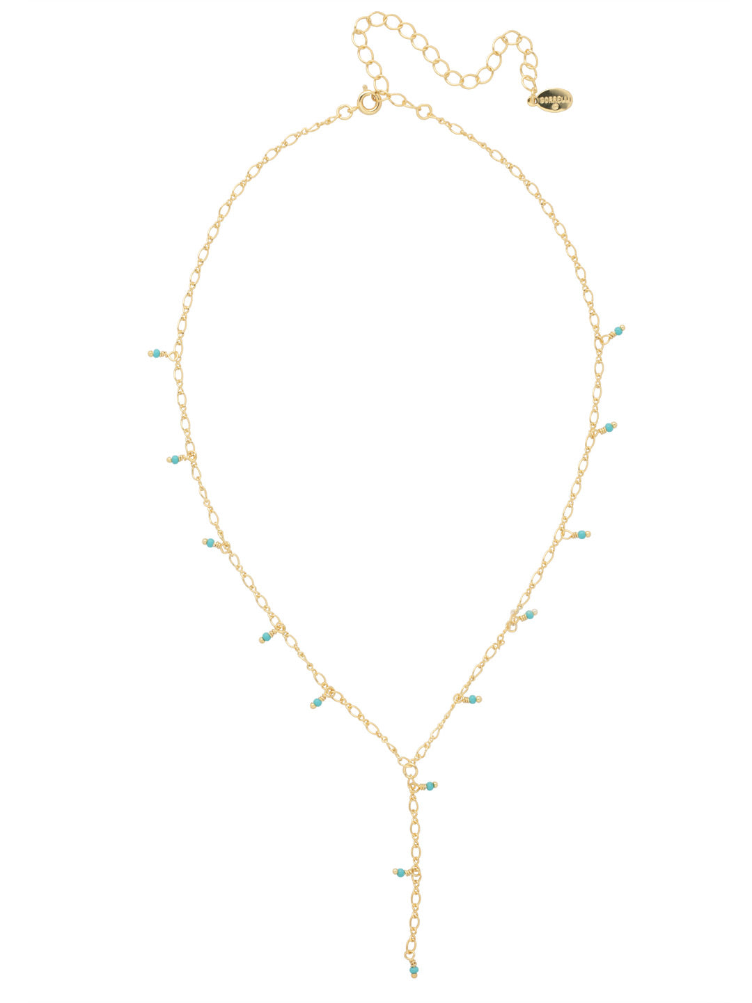 Beaded Lariat Pendant Necklace - NFM33BGSTO - <p>The Beaded Lariat Pendant Necklace features delicate beads on an adjustable Y-style chain, secured with a spring ring clasp. From Sorrelli's Santorini collection in our Bright Gold-tone finish.</p>