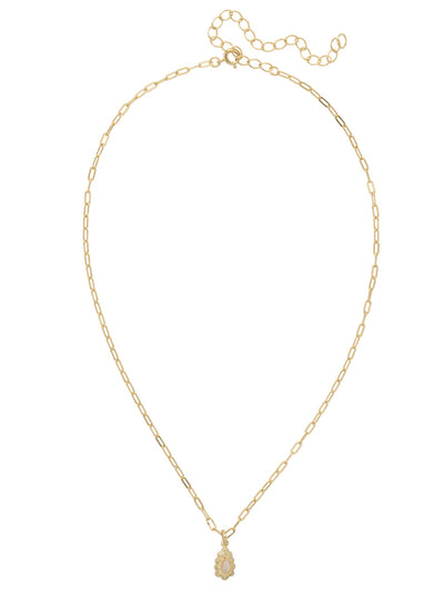 Scalloped Teardrop Pendant Necklace - NFM36BGMDP - <p>The Scalloped Teardrop Pendant Necklace features a scalloped metal charm embellished with a single freshwater pearl, dangling from an adjustable chain and secured with a spring ring clasp. From Sorrelli's Modern Pearl collection in our Bright Gold-tone finish.</p>