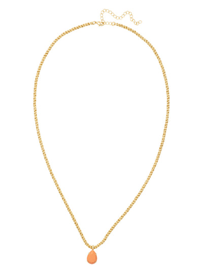 Eileen Long Necklace - NFM38BGPRT - <p>The Eileen Long Necklace features a pear cut crystal on a long adjustable rope chain, secured with a lobster claw clasp. From Sorrelli's Portofino collection in our Bright Gold-tone finish.</p>
