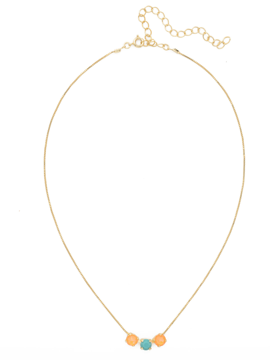 Triple Stud Tennis Necklace - NFM4BGPRT - <p>The Triple Stud Tennis Necklace is a minimal take on our popular Shaughna Tennis Necklace, featuring only three crystal studs instead of five on an adjustable chain secured with a spring ring claps, for a subtle sparkle. From Sorrelli's Portofino collection in our Bright Gold-tone finish.</p>