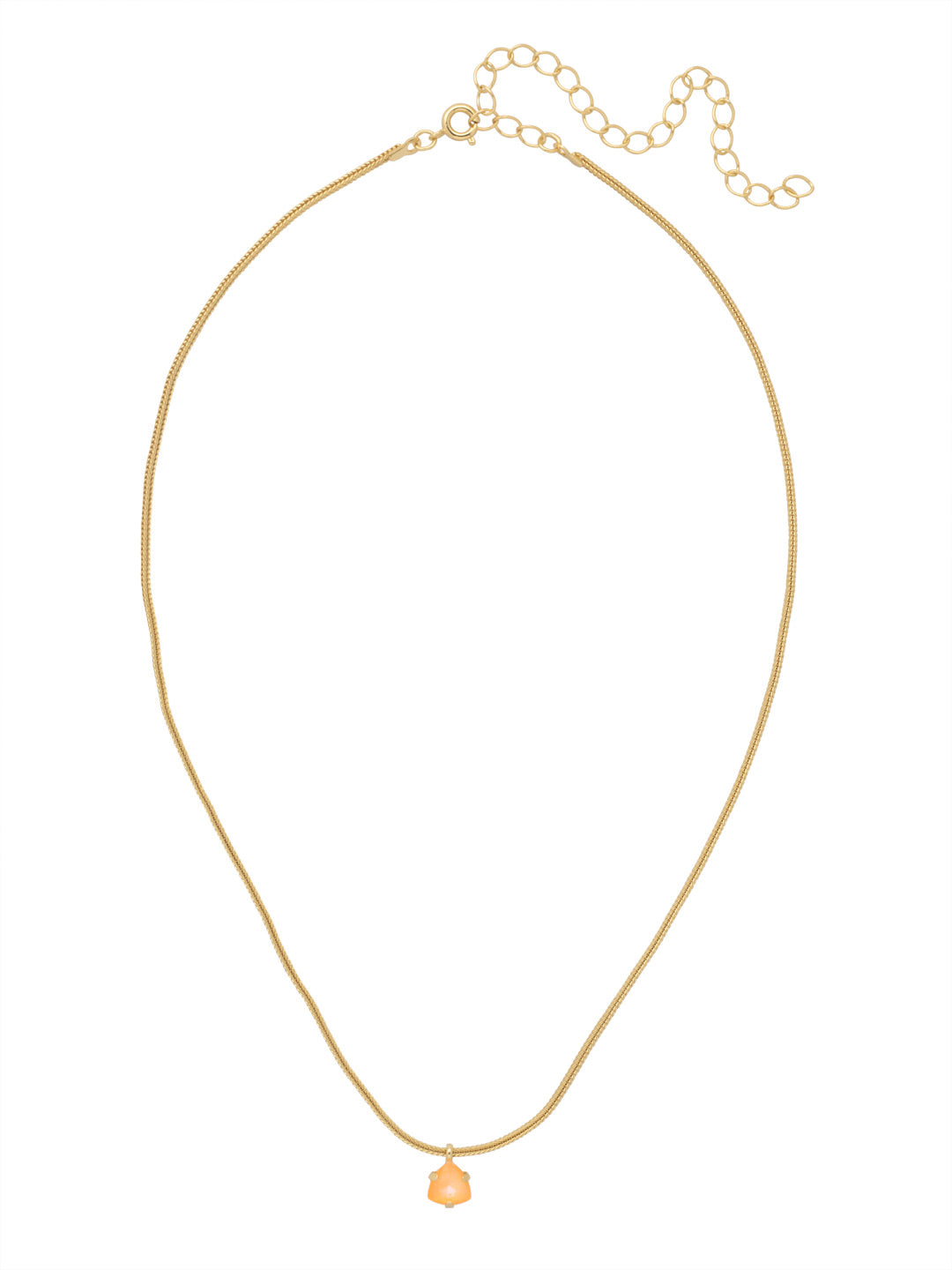 Sedge Stud Pendant Necklace - NFM5BGETO - <p>The Sedge Stud Pendant Necklace features an adjustable thin snake chain necklace with a single trillion cut stud secured with a lobster claw clasp. From Sorrelli's Electric Orange collection in our Bright Gold-tone finish.</p>