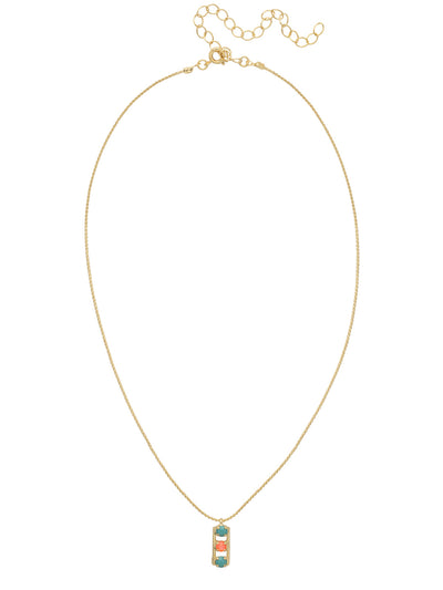 Lucia Pendant Necklace - NFM6BGPRT - <p>The Lucia Pendant Necklace features an open metal bar with three round cut crystals on an adjustable chain, secured with a spring ring clasp. From Sorrelli's Portofino collection in our Bright Gold-tone finish.</p>