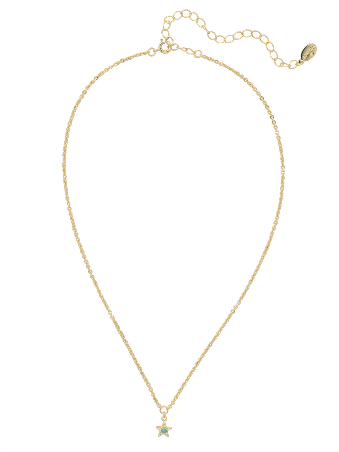 Asteria Pendant Necklace - NFM9BGSTO - <p>The Asteria Pendant Necklace features a fixed crystal embellished star at the base of on adjustable chain, secured with a spring ring clasp. From Sorrelli's Santorini collection in our Bright Gold-tone finish.</p>