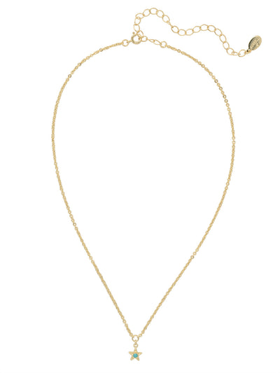 Asteria Pendant Necklace - NFM9BGSTO - <p>The Asteria Pendant Necklace features a fixed crystal embellished star at the base of on adjustable chain, secured with a spring ring clasp. From Sorrelli's Santorini collection in our Bright Gold-tone finish.</p>