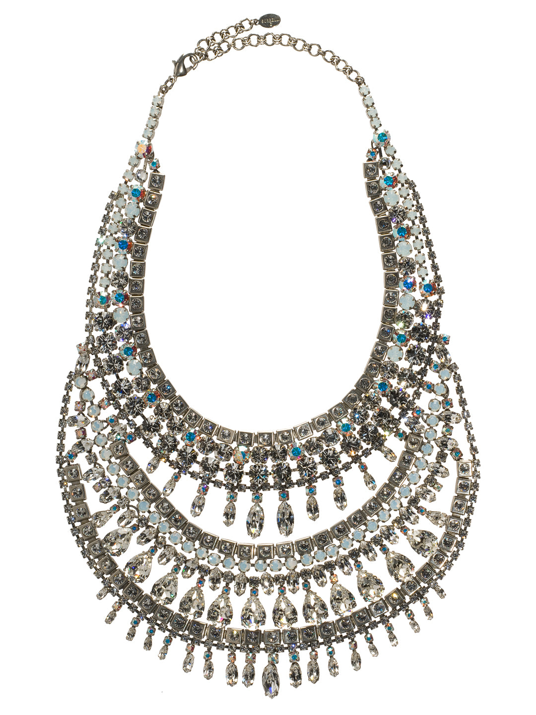 Silver Shade Statement Necklace - NSP6ASWBR - <p>Made purely with crystal, this necklace is layered in high-end, classic elegance. True to the Avant Garde collection, the Sorrelli Crystal Necklace is a work of art. Not for the faint of heart, prepare to be the center of attention whenever you decide to take this piece on a night out. From Sorrelli's White Bridal collection in our Antique Silver-tone finish.</p>