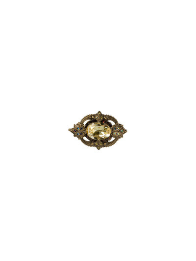 Crystal Petal Oval Brooch - PCJ65AGTAP -  From Sorrelli's Tapestry collection in our Antique Gold-tone finish.