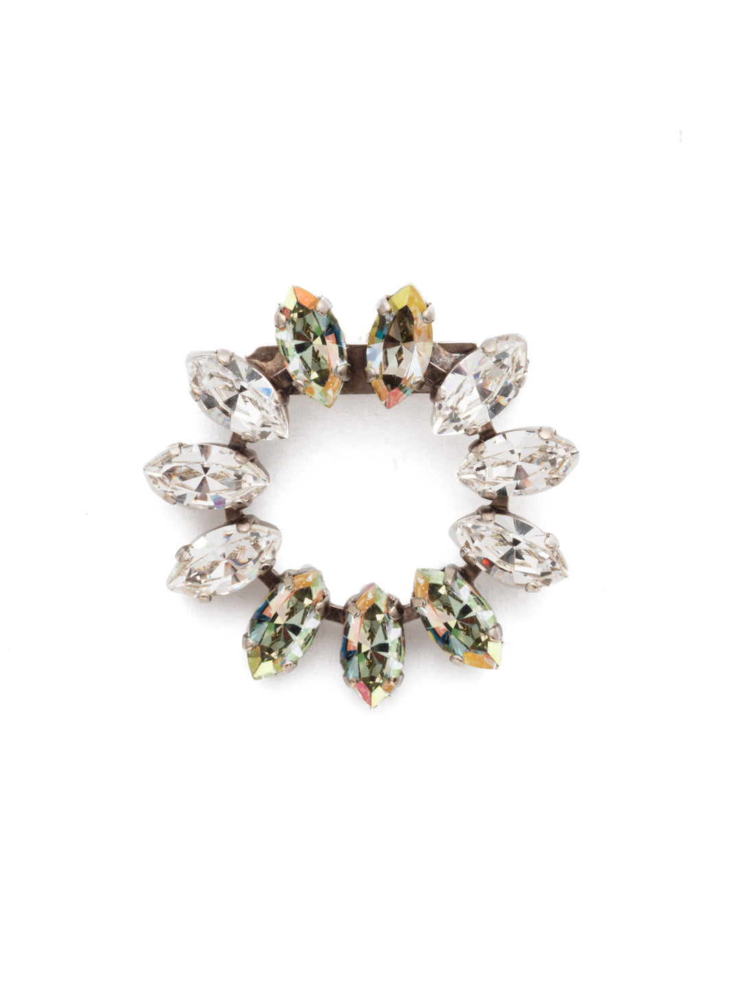 Marcella Brooch Pin - PEP19ASCRE - <p>Fasten on the Marcella Pin and you've got a perfect circle of sparkling navette crystals to take your outfit, or even a purse, up a notch. From Sorrelli's Crystal Envy collection in our Antique Silver-tone finish.</p>