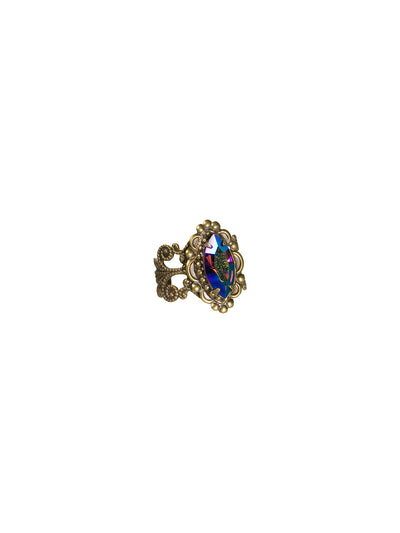 Antique Inspired Marquis Cocktail Ring - RBW10AGVO - This cocktail ring features delicate filigree detailing throughout.