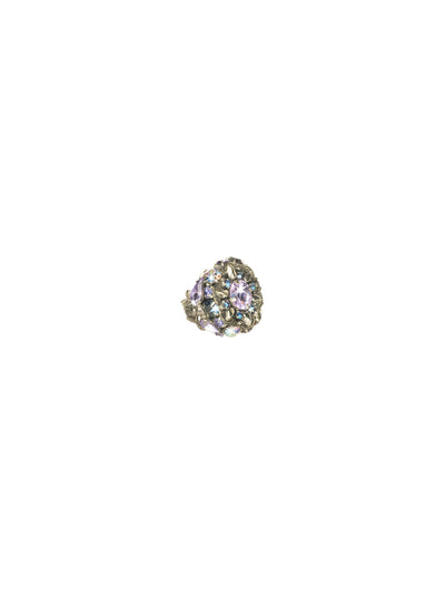 Intricate Floral Ring - RCP10ASHY - Multiple-colored stones on this ring help it match any occasion. With this much sparkle, you'll dazzle no matter what lighting you're in. From Sorrelli's Hydrangea collection in our Antique Silver-tone finish.