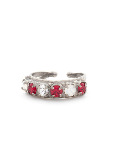 Slim Crystal Ring - RCR111ASCP - Small round stones align in a slim ring that is perfect for stacking and layering with others! Wear one or wear some, you can never have too much sparkle!