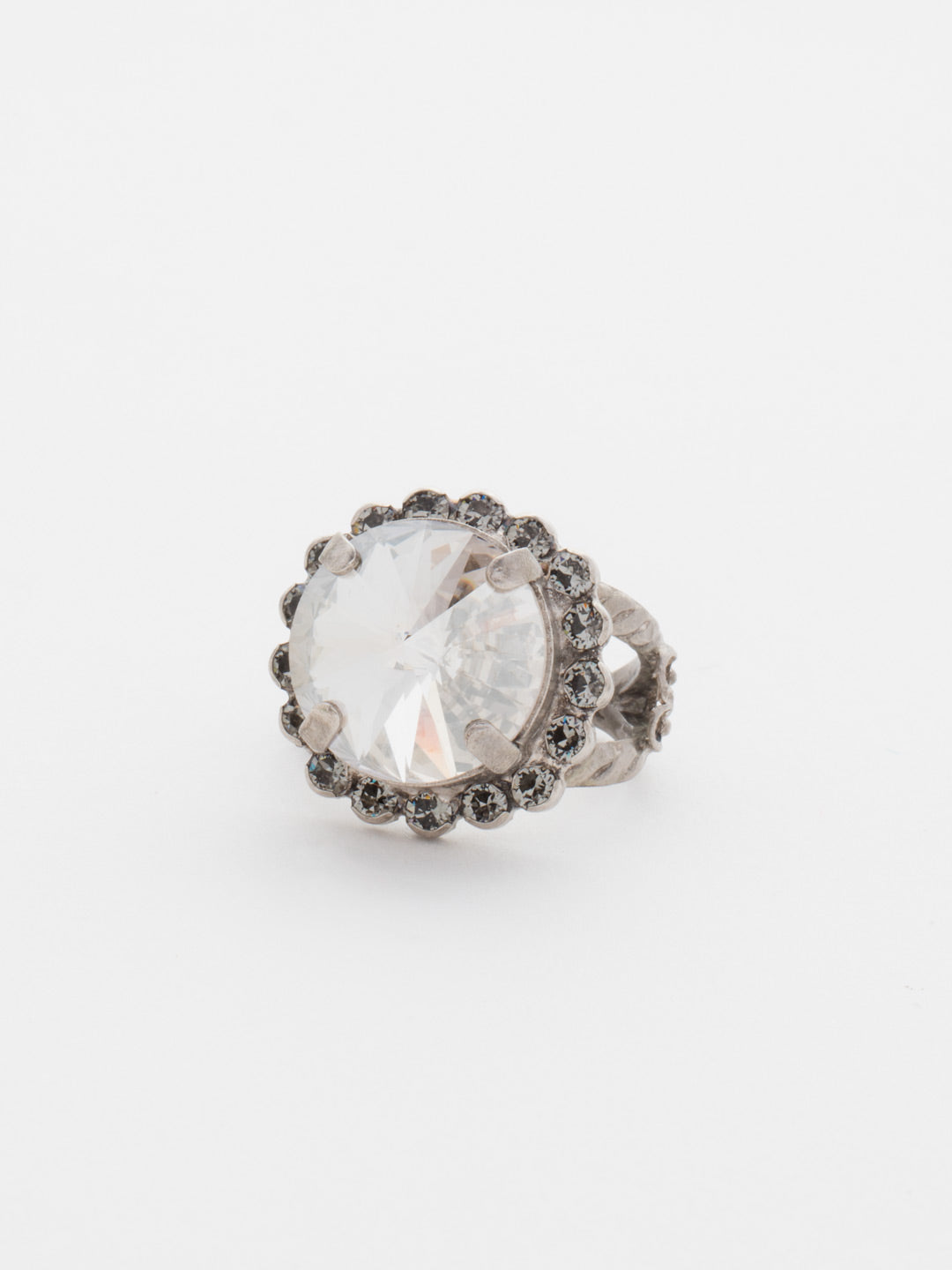 Round Cut Cocktail Ring - RCR60ASCRO - <p>Antique inspired and perfect for everyday! Wear this ring for a little extra sparkle on your digits! From Sorrelli's Crystal Rock collection in our Antique Silver-tone finish.</p>