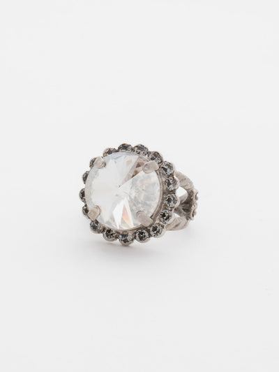 Round Cut Cocktail Ring - RCR60ASCRO - <p>Antique inspired and perfect for everyday! Wear this ring for a little extra sparkle on your digits! From Sorrelli's Crystal Rock collection in our Antique Silver-tone finish.</p>