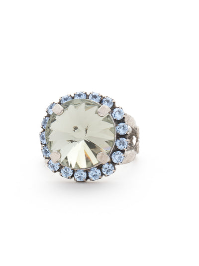 Round Cut Cocktail Ring - RCR60ASIB - <p>Antique inspired and perfect for everyday! Wear this ring for a little extra sparkle on your digits! From Sorrelli's Ice Blue collection in our Antique Silver-tone finish.</p>