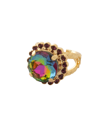 Round Cut Cocktail Ring - RCR60BGVO - <p>Antique inspired and perfect for everyday! Wear this ring for a little extra sparkle on your digits! From Sorrelli's Volcano collection in our Bright Gold-tone finish.</p>