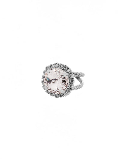 Haute Halo Statement Ring - RDL6PDCRY - <p>A central round crystal with an elegant halo of gems embodies elegance and style. From Sorrelli's Crystal collection in our Palladium finish.</p>