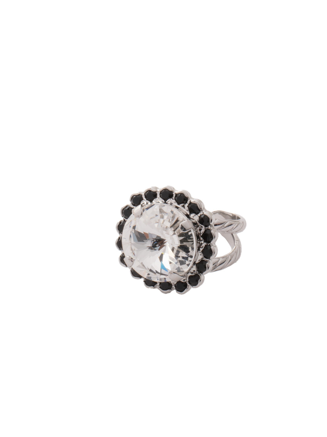 Haute Halo Statement Ring - RDL6PDSNI - <p>A central round crystal with an elegant halo of gems embodies elegance and style. From Sorrelli's Starry Night collection in our Palladium finish.</p>