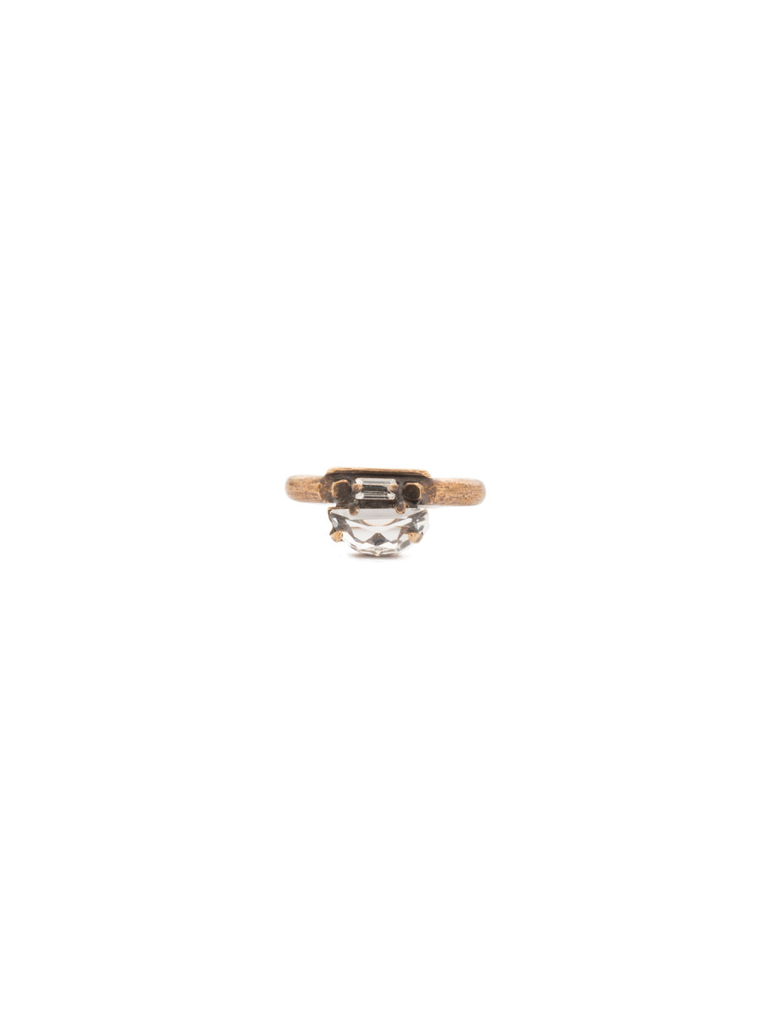 Cordelia Ring - RDN114AGCRY - <p>Simple and sweet stackable ring. From Sorrelli's Crystal collection in our Antique Gold-tone finish.</p>