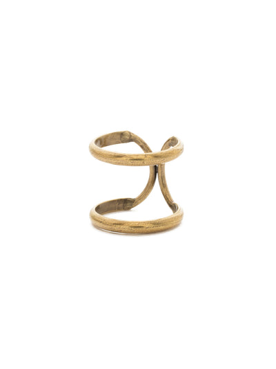 Running In Circles Stacked Ring - RDW3AGCRY - <p>Emphasizing double hoops, simplicity takes center stage in this timeless look. From Sorrelli's Crystal collection in our Antique Gold-tone finish.</p>