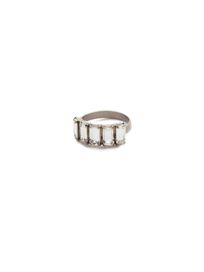 Arden Band Ring - REF29ASCRY - <p>An array of faceted crystals creates a glittering effect on this stylish statement ring. From Sorrelli's Crystal collection in our Antique Silver-tone finish.</p>