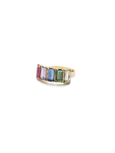 Arden Band Ring - REF29BGPRI - <p>An array of faceted crystals creates a glittering effect on this stylish statement ring. From Sorrelli's Prism collection in our Bright Gold-tone finish.</p>