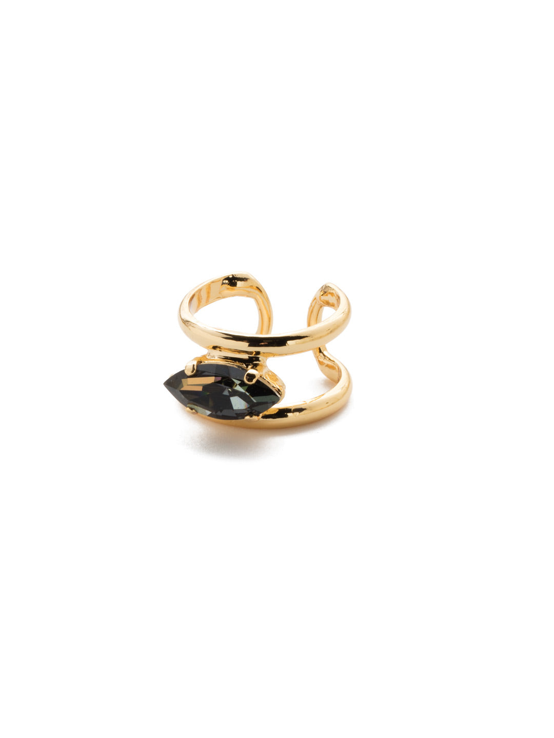 Camille Stacked Ring - REP7BGCSM - The Camille Stacked Ring is shiny, airy and sparkly. A trifecta. The sleek metal band's open space makes room for a center, show-stopping navette crystal that's sure to get noticed. From Sorrelli's Cashmere collection in our Bright Gold-tone finish.