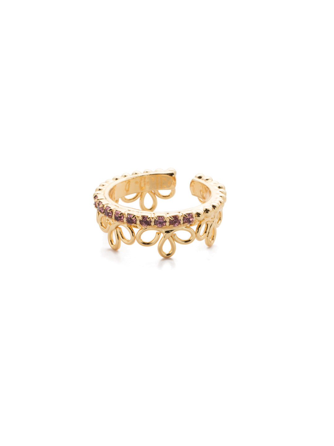 Prunella Band Ring - RES13BGBGA - <p>Slip the Prunella Band Ring on the finger of your choice and you're sure to be notice with its delicate hand-soldered metalwork outlined in stunning, sparkling crystals. From Sorrelli's Begonia collection in our Bright Gold-tone finish.</p>