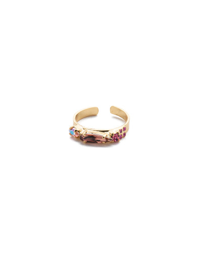Liberty Band Ring - RES181BGBGA - Our Liberty Band Ring is small yet mighty with its navette center crystal sparkler accented with smaller stones. Adjust to your desired size. From Sorrelli's Begonia collection in our Bright Gold-tone finish.