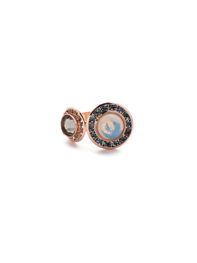 Hartford Band Ring - RET13RGCAZ - Feeling a bit art deco? Fasten the Hartford Band Ring on any finger to suit your mood. From Sorrelli's Crystal Azure collection in our Rose Gold-tone finish.