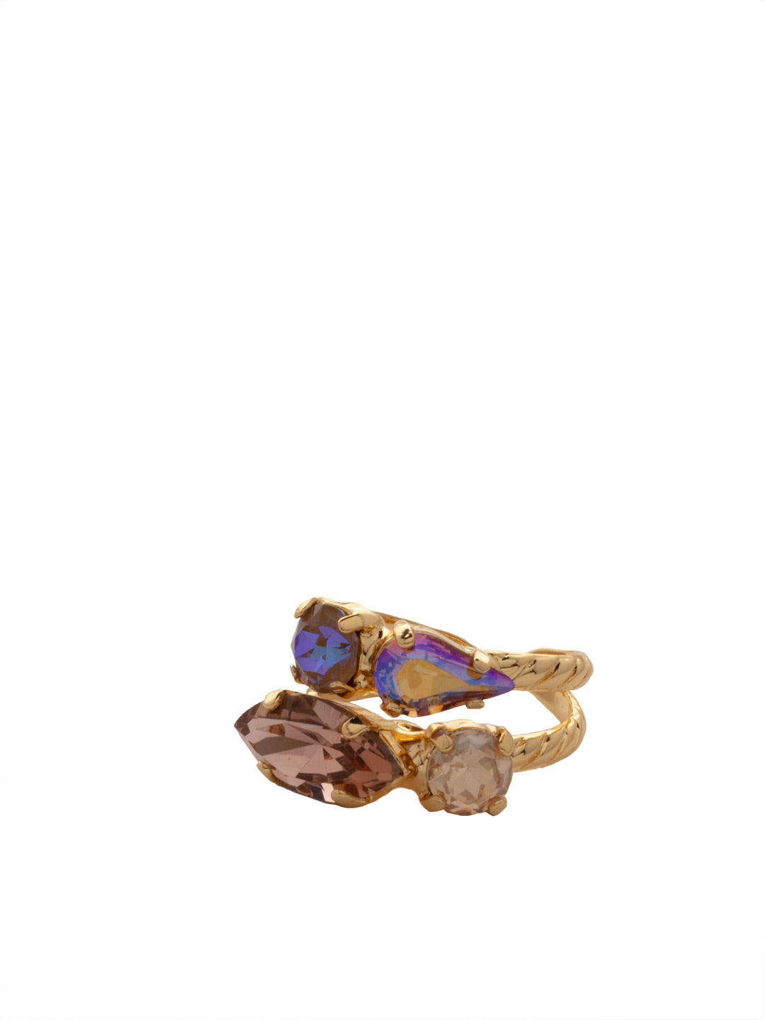 Mayzel Stacked Ring - RET1BGRSU - <p>The Mayzel Stacked Ring goes bold when it comes to sparkle. Slip it on and get flashy with navette, pear and round crystals. From Sorrelli's Raw Sugar collection in our Bright Gold-tone finish.</p>
