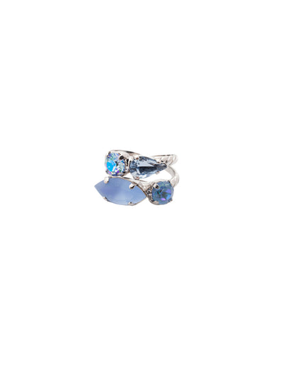 Mayzel Stacked Ring - RET1PDWNB - <p>The Mayzel Stacked Ring goes bold when it comes to sparkle. Slip it on and get flashy with navette, pear and round crystals. From Sorrelli's Windsor Blue collection in our Palladium finish.</p>