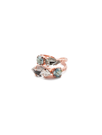 Mayzel Stacked Ring - RET1RGCAZ - The Mayzel Stacked Ring goes bold when it comes to sparkle. Slip it on and get flashy with navette, pear and round crystals. From Sorrelli's Crystal Azure collection in our Rose Gold-tone finish.