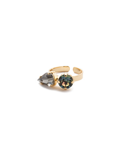 Martina Band Ring - RET6BGCSM - The Marina Band Ring pairs stand-out pear and round sparkling crystals on an ajustable band. Wear it when you want to feel a bit fancy. From Sorrelli's Cashmere collection in our Bright Gold-tone finish.