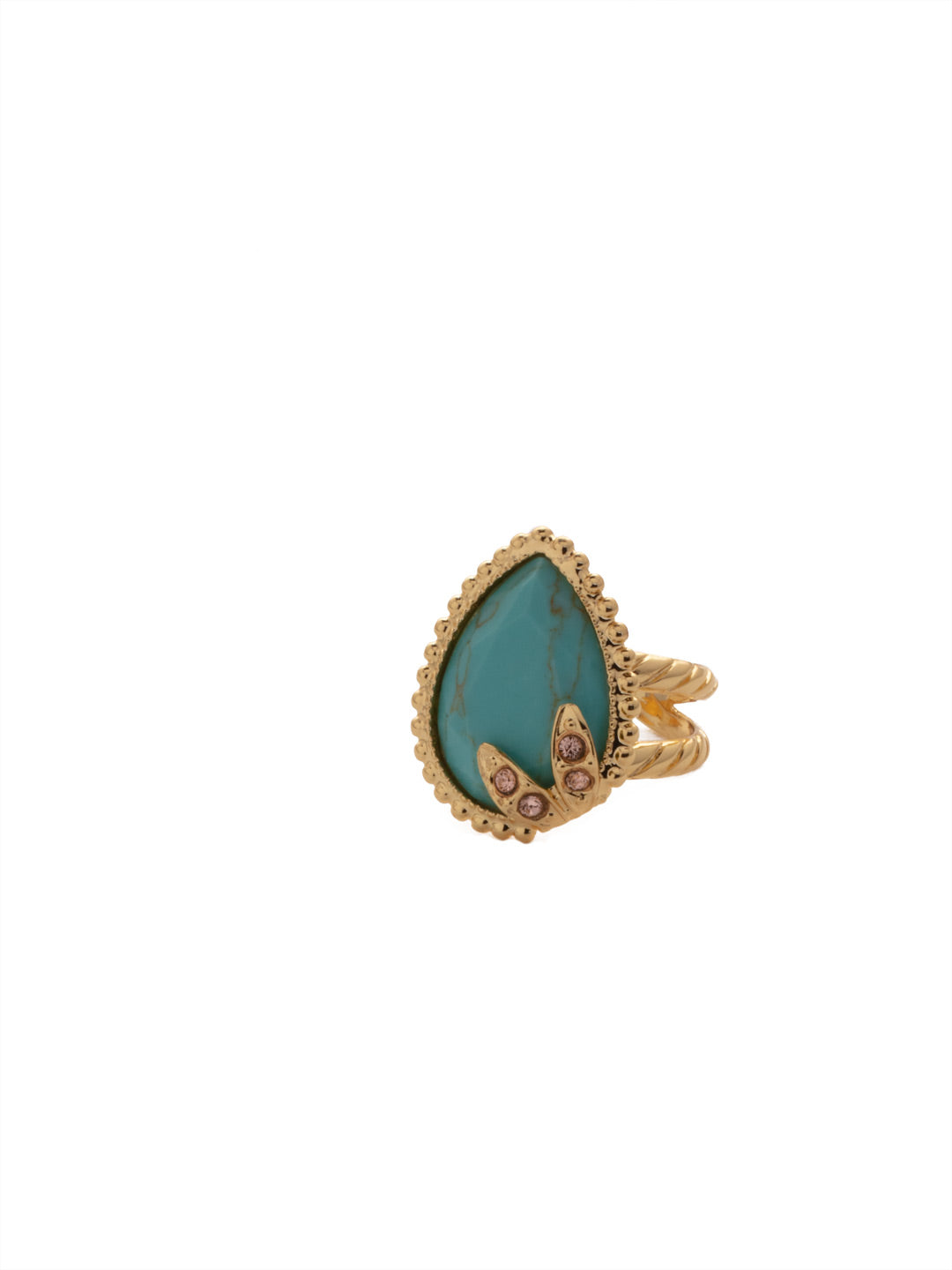 Forrest Cocktail Ring - REU10BGSOP - <p>Make a bold statement with our Forrest Cocktail Ring. Featuring an earthy pear-shaped stone wrapped in a touch of crystal sparkle, you'll have the coolest ring in the room. From Sorrelli's South Pacific collection in our Bright Gold-tone finish.</p>