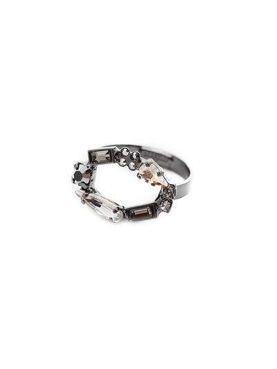 Ruth Band Ring - REU5GMGNS - <p>Slip on the Ruth Band Ring for a big sparkle statement. It features crystals in an assortment of shades and shapes, including round, navette and baguette. From Sorrelli's Golden Shadow collection in our Gun Metal finish.</p>