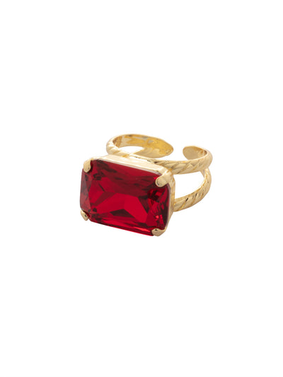 Kathleen Statement Ring - RFF8BGFIS - <p>The Kathleen Statement Ring features an emerald cut candy gem crystal on an adjustable ring band. From Sorrelli's Fireside collection in our Bright Gold-tone finish.</p>