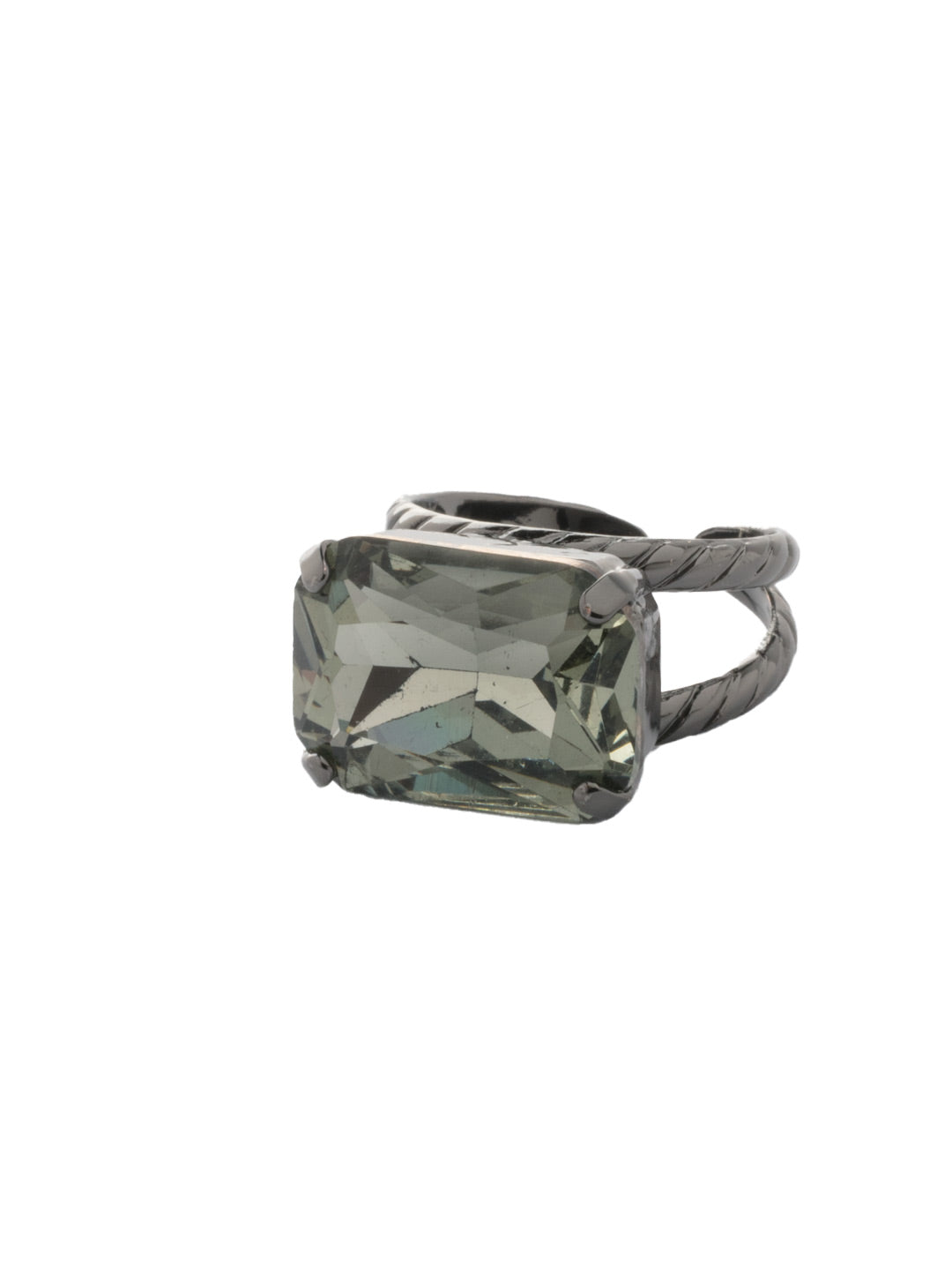 Kathleen Statement Ring - RFF8GMBD - <p>The Kathleen Statement Ring features an emerald cut candy gem crystal on an adjustable ring band. From Sorrelli's Black Diamond collection in our Gun Metal finish.</p>