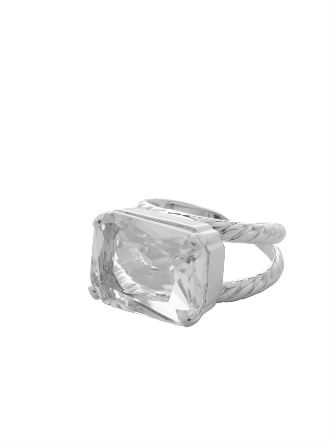Kathleen Statement Ring - RFF8PDCRY - <p>The Kathleen Statement Ring features an emerald cut candy gem crystal on an adjustable ring band. From Sorrelli's Crystal collection in our Palladium finish.</p>