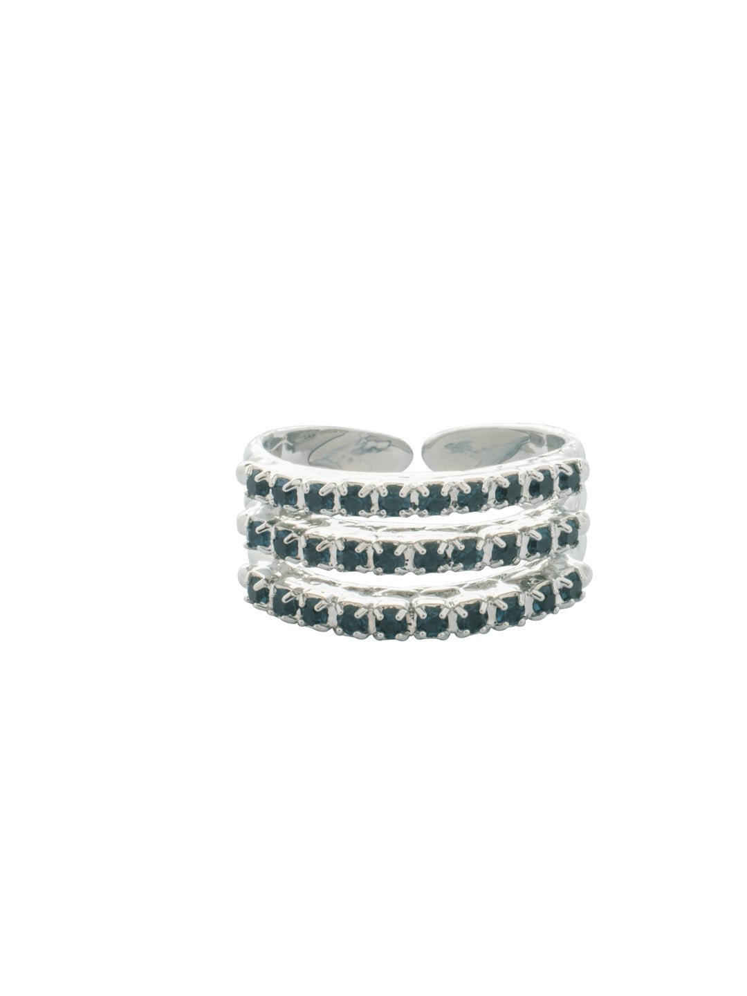 Rosamund Stacked Ring - RFL13PDASP - <p>The Rosamund Stacked Ring features embellished rhinestone bands stacked as one adjustable ring. From Sorrelli's Aspen SKY collection in our Palladium finish.</p>