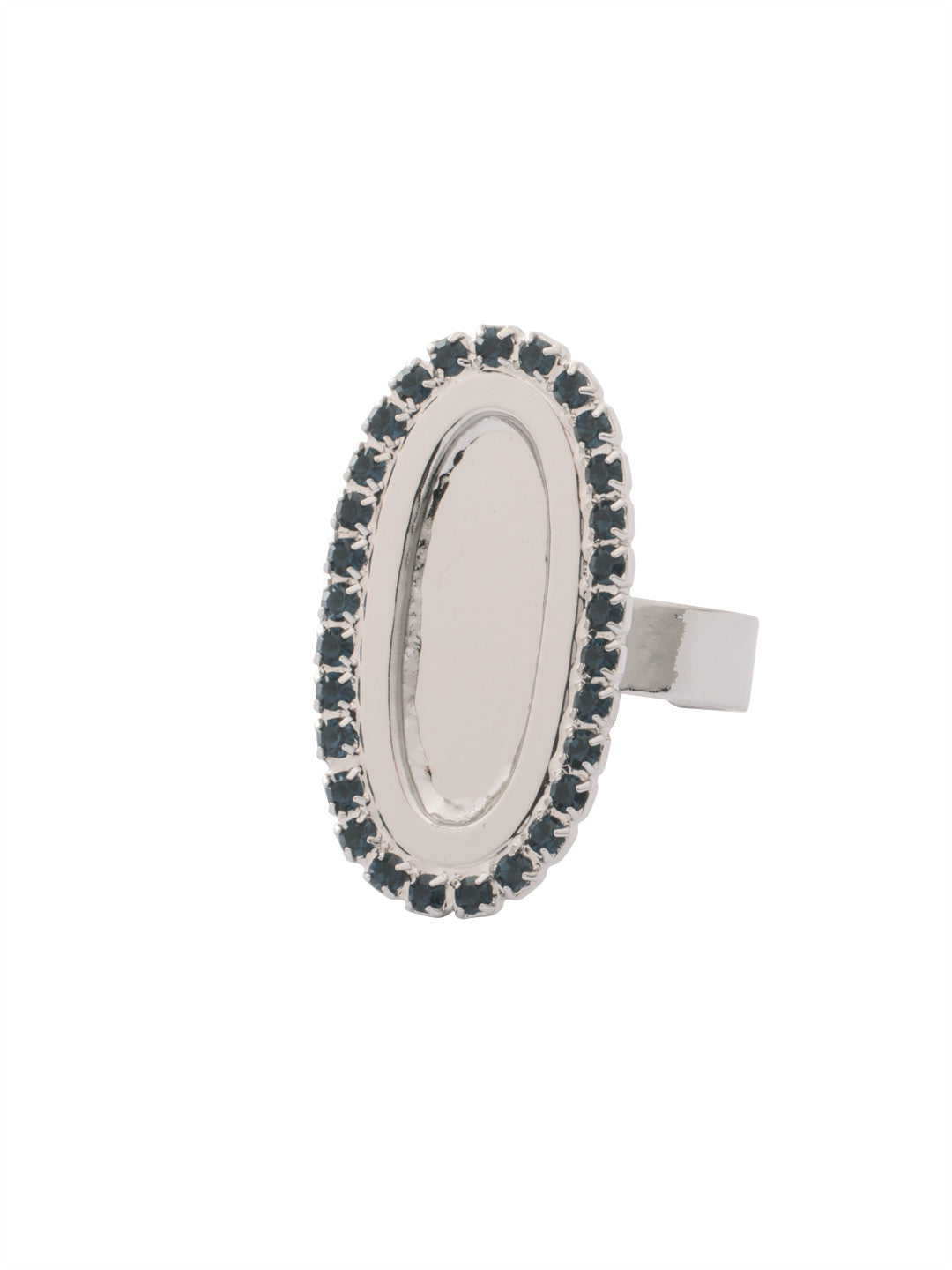 Tori Statement Ring - RFL3PDASP - <p>The Tori Statement Ring features a rhinestone embellished filled chain link on an adjustable ring band. Adjustable to fit ring sizes 6-8. From Sorrelli's Aspen SKY collection in our Palladium finish.</p>