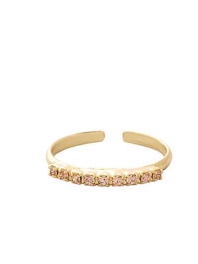 Evalina Band Ring - RFM57BGLPE - <p>The Evalina Band Ring features a row of small round cut crystals on an adjustable band. From Sorrelli's Light Peach collection in our Bright Gold-tone finish.</p>