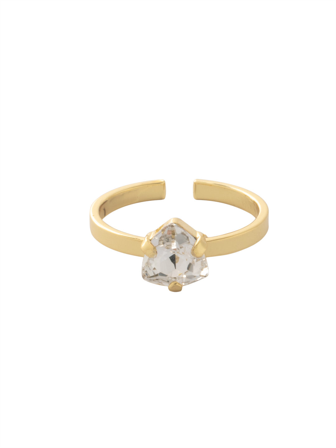Sedge Band Ring - RFM5BGCRY - <p>The Sedge Band Ring features a single trillion cut crystal on an adjustable band. From Sorrelli's Crystal collection in our Bright Gold-tone finish.</p>