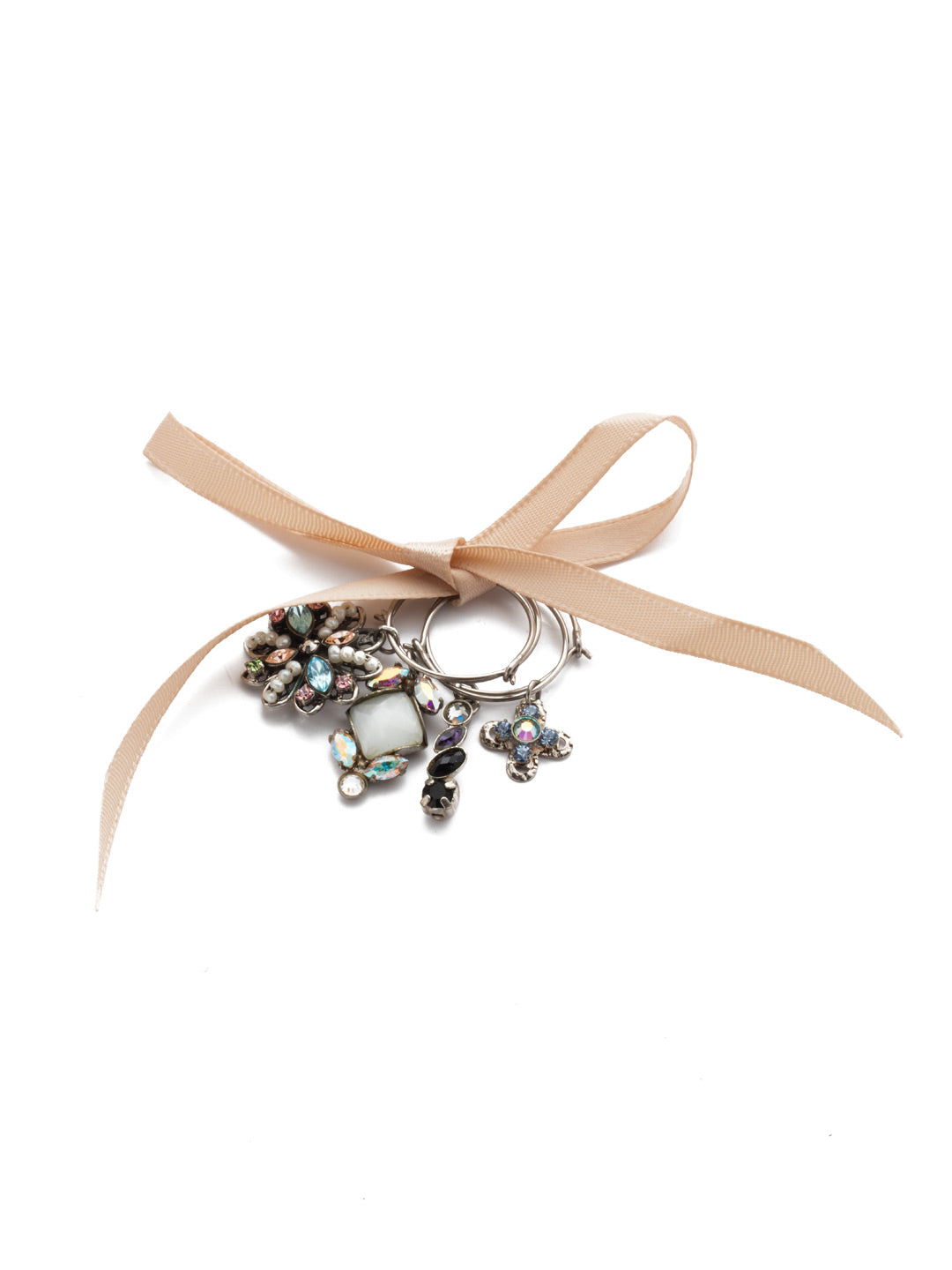 Set of 4 Assorted Wine Charm Gift Set - WEP1ASVAR - <p>Our upcycled wine charms are the perfect mix of sustainability and charm! Strike up a conversation with these unique, one of a kind subtle statements. From Sorrelli's Various collection in our Antique Silver-tone finish.</p>