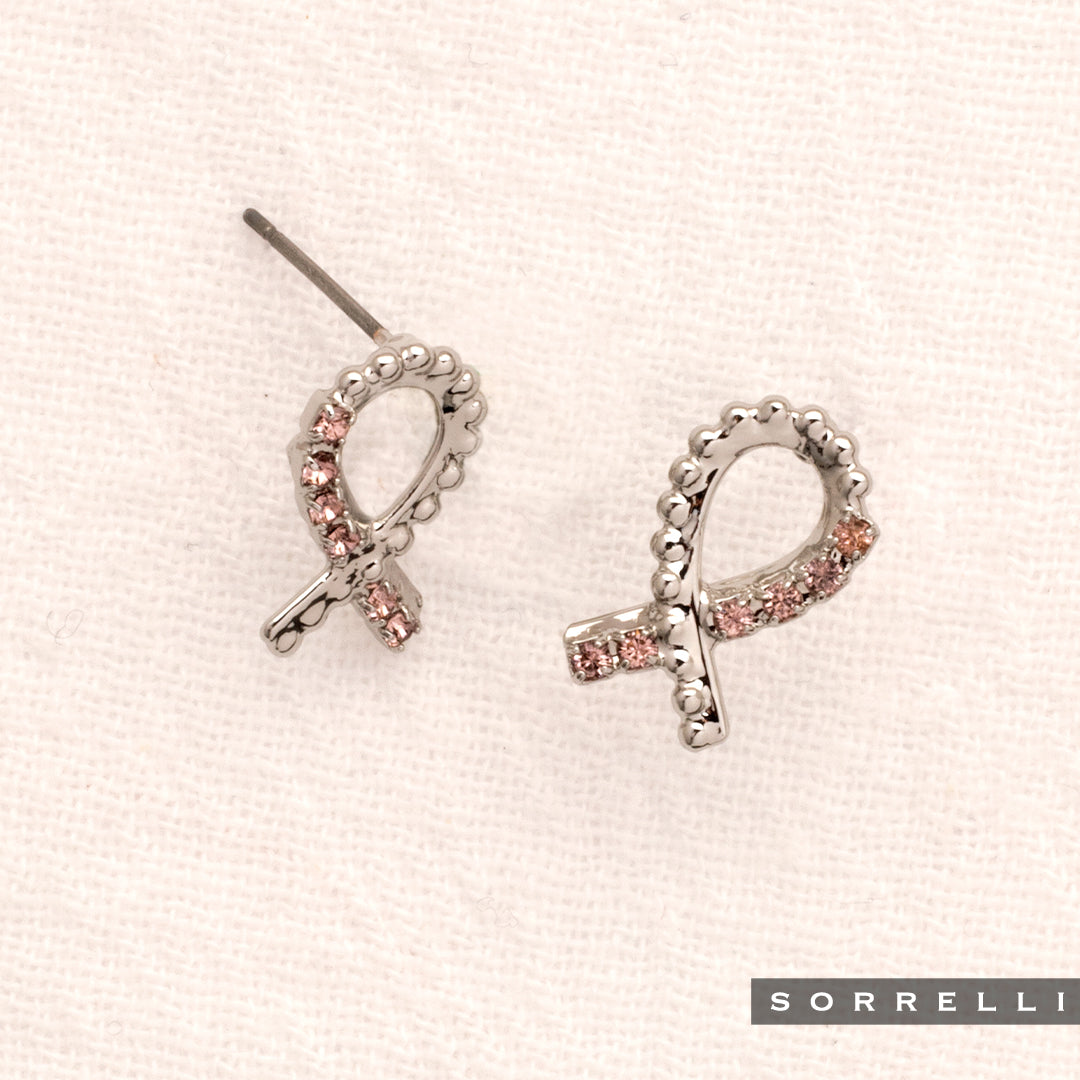 Crystal Ribbon Stud Earring - EEV201PDVIN
